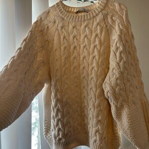 Zara Cable Knit oversize Sweater - Cream